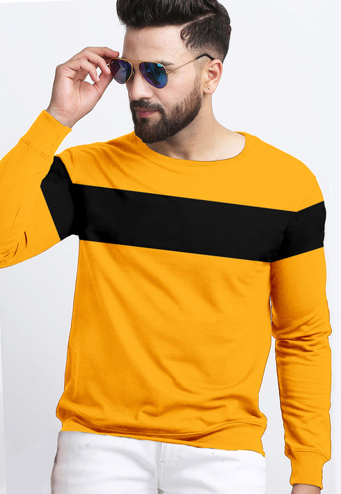 Black Stripped Mustard Full Length Sweatshirt